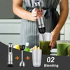 BioloMix 4 in 1 High Power 1200W Immersion Hand Stick Blender Mixer Includes Chopper and Smoothie Cup Stainless Steel Ice Blades 4