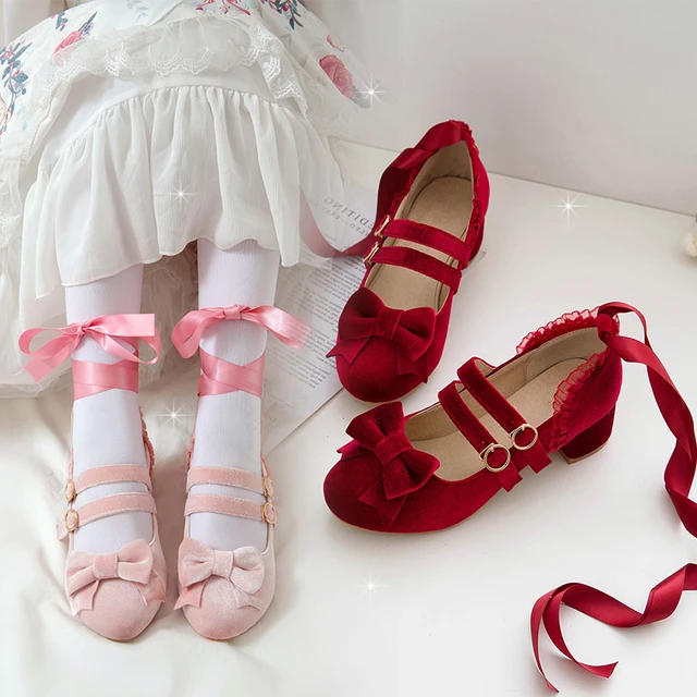 Chaussures Princesse Pour Fille – Escarpins Mary Jane à Talon, Style Lolita, Pour Fête Et Cosplay