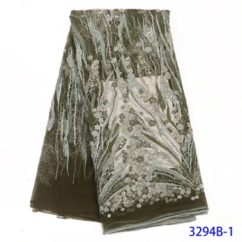 

Luxury Style High Quality Handmade Beads Lace Embroidery African Lace Fabric For Nigerian Bridal Dresses Lace Fabric GD3294B-1