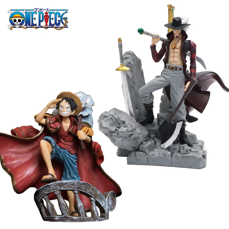 15cm Scultures Big Anime Figure Toy Luffy Dracule Mihawk Model Doll With Sword Anime Brinquedos For Children Action Figures Aliexpress