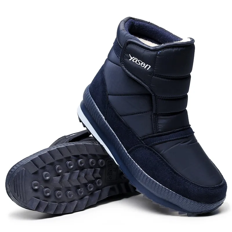 Mens Snow Boots Winter shoes with Fur Warm Outdoor Casual Men Cotton Work Casual Sneakers Short Boots Cold Resistance 47