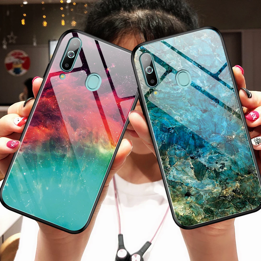 Colorful Gradient Tempered Glass Phone Case For Samsung Galaxy A10 A30 A40 A50 A60 A70 A10e A20e M40 A20 Protective Cover | Мобильные