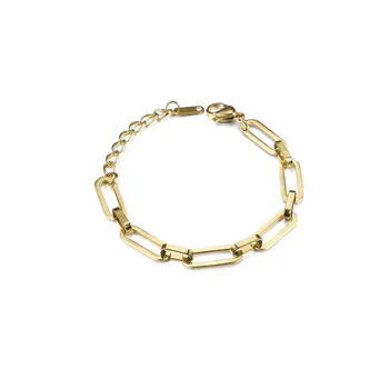 

Europe and America Cold Wind Personality Rectangular Coarse Chain Handchain Female Minority Retro Simple Couples Hand Deckings