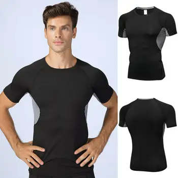 

Men's Compression Tops Athletic Running Training Gym T-shirts Dri fit Apparel Running Shirt Men Body building Sport T-shirt