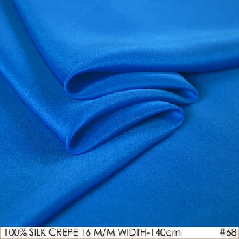 

100% SILK CREPE DE CHINE 140cm width 16momme Natural Silk Dress Fabric crepe de chine silk Wedding Fabric Mongolia Blue NO68