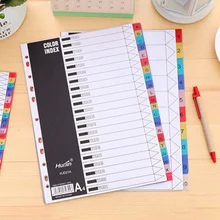 A4 31 страниц цветной ПП переплет индексный разделитель 11 отверстий файлы для хранения цветной индекс связующего офисных принадлежностей