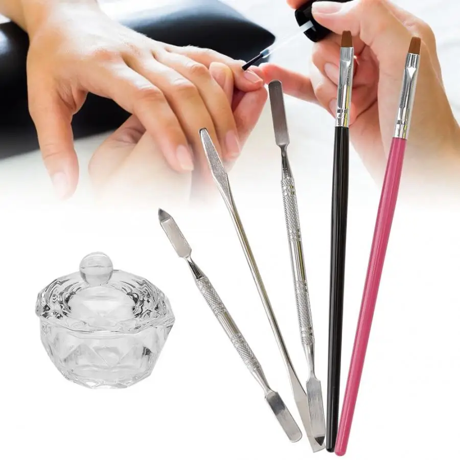6 шт. гель продлевающий половой акт вспомогательный инструмент набор для ногтей ручка палочка для перемешивания контейнер чашка 1