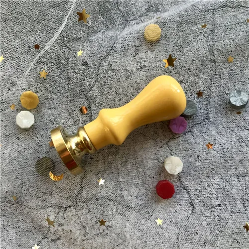 Goose yellow 1 предмет. Деревянная ручка воск печать штамп аксессуары портативный мини Diy уплотнительный инструмент Ретро Макарон цвет простой захват - Цвет: Goose yellow