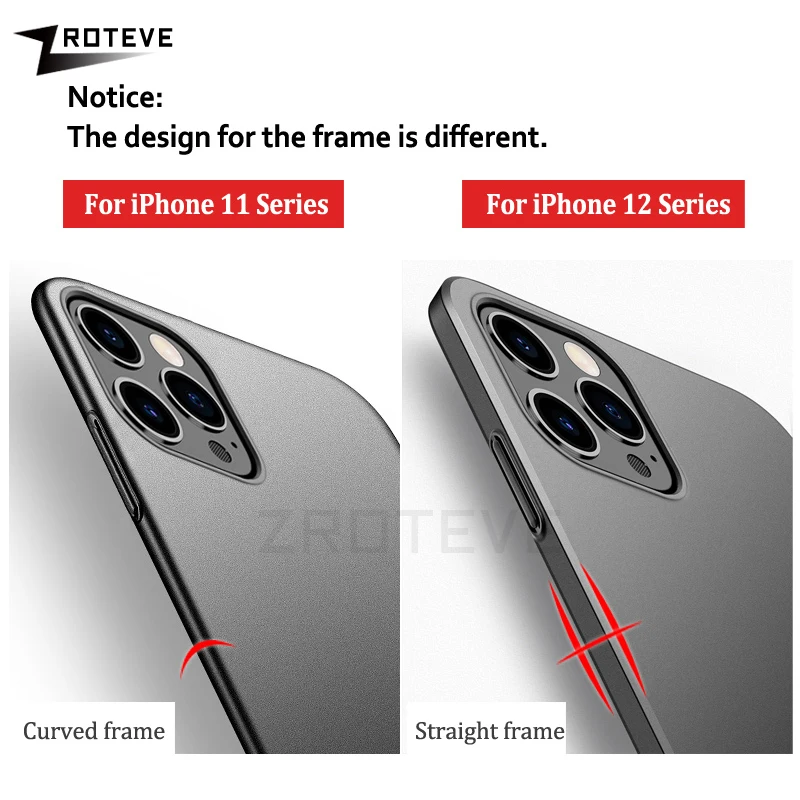 For iPhone 12 Pro Max Case ZROTEVE Luxury Frosted Coque For iPhone 12 Mini iPhone12 Pro Hard PC Cover For iPhone 11 Pro Max Case
