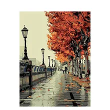 Cuadros al óleo por números, Kits de paisaje de la calle, pinturas para colorear, lienzo pintado a mano, decoración abstracta para el hogar, regalo de arte