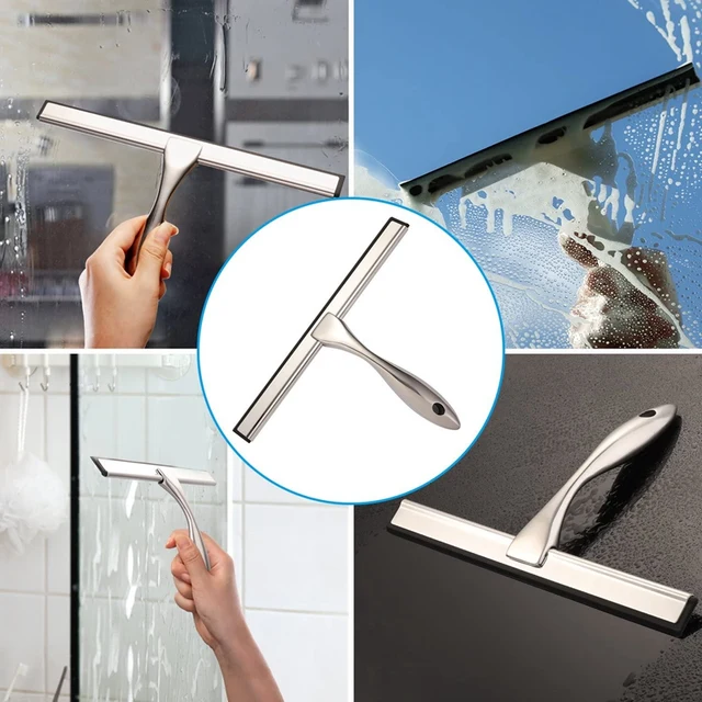 All-Purpose Shower Squeegee for Shower Doors, Bathroom, Window and Car  Glass - Stainless Steel, 12 Inches - AliExpress