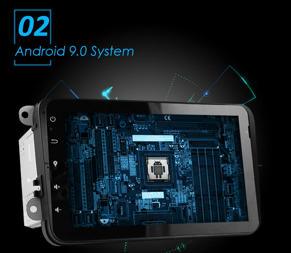 Discount Eunavi 8" 2din Car dvd Android 9.0 2 din radio stereo Octa Core For VW Golf MK6 5 Polo Jetta Tiguan Passat B6 5 CC Skoda Touran 2