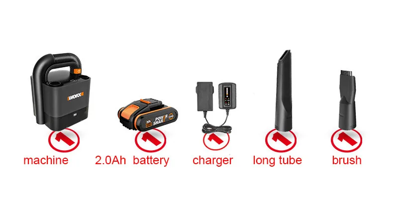 Worx 20V WX030 Аккумуляторный палка вакуумный 10000Pa легкий Батарея Перезаряжаемые между двумя скоростями Портативный пылесос - Цвет: 2.0ah battery