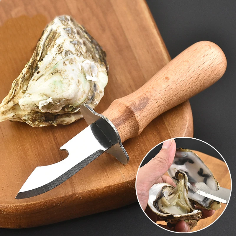 Из нержавеющей стали с деревянной ручкой Oyster открытый устричный нож открывалка для бутылок открывалка для морепродуктов Инструмент Кухонные инструменты