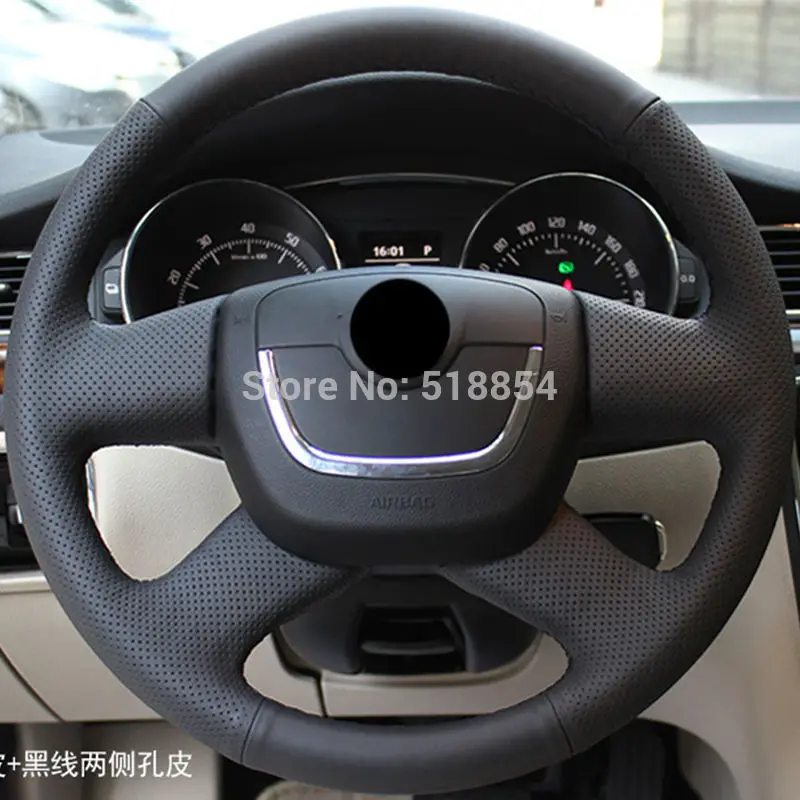 Чехол на руль из искусственной кожи для Skoda Octavia Superb 2012 Fabia a 5 a5 2013 Yeti 2009 2013|leather steering