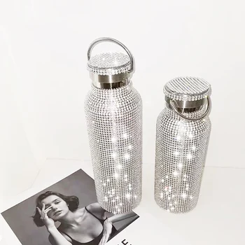 

500ml Creative Diamond Thermos Mug Bottle Water Bottle Stainless Steel Vacuum Flask Mug Gift for Men Women Thermal mug термос