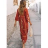 Jastie Bohemian Holiday Women Dress Boho Floral Embroidered Dresses V-Neck Long Sleeve Autumn Maxi Dresses for Women Vestidos ► Photo 2/6