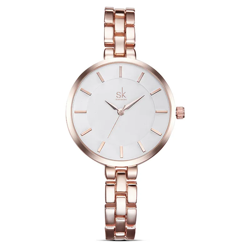 rose gold Новинка, брендовые Роскошные модные повседневные женские часы, браслет из нержавеющей стали, ремешок, водонепроницаемые кварцевые женские часы, простые Стильные Часы - Color: rose gold