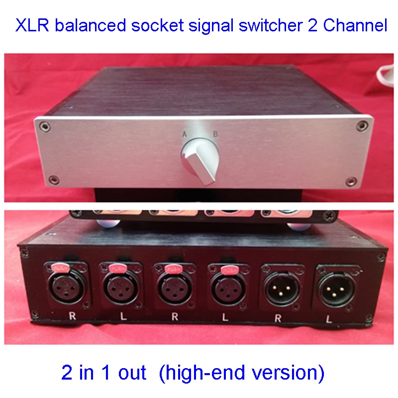 XLR plug socket switch switcher XLR balanced audio signal selection switch switcher 2 channels H310 4