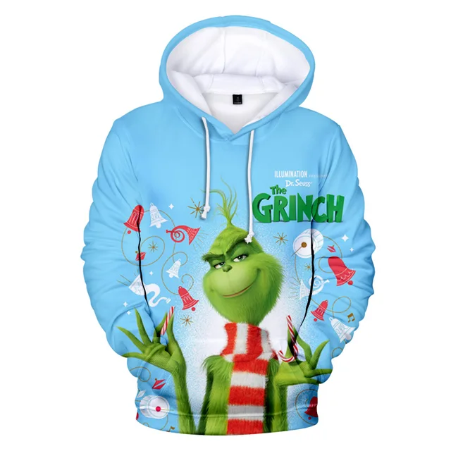 3d Anime Hoodie Green Grinch Men's Pullover Jacket Winter Casual Fashion Sweatshirt Cartoon Oversized Hoodie Street Men Clothing 17