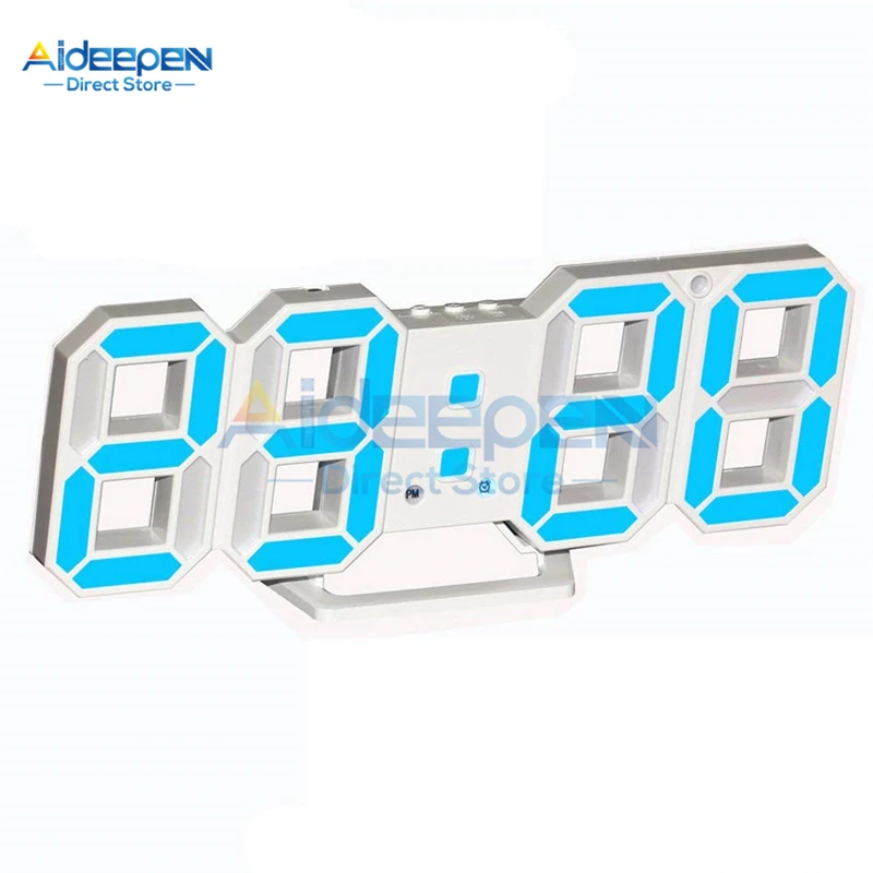 3D светодиодный настенные часы Современные цифровые настенные настольные часы будильник ночник настенные часы для спальни гостиной
