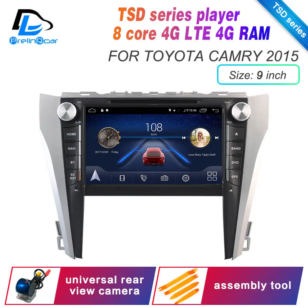 Android 9,0 DSP 4G Lte мультимедийный dvd-плеер для TOYOTA camry 2008- лет подголовник монитор Радио Стерео навигационная система - Цвет: TSD camera 2015