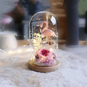 

13*21cm Log Base Glass Dome Vase Home Decoration Diameter=13cm Height=21cm Glass Cover Wedding DIY Friend Favor Gift