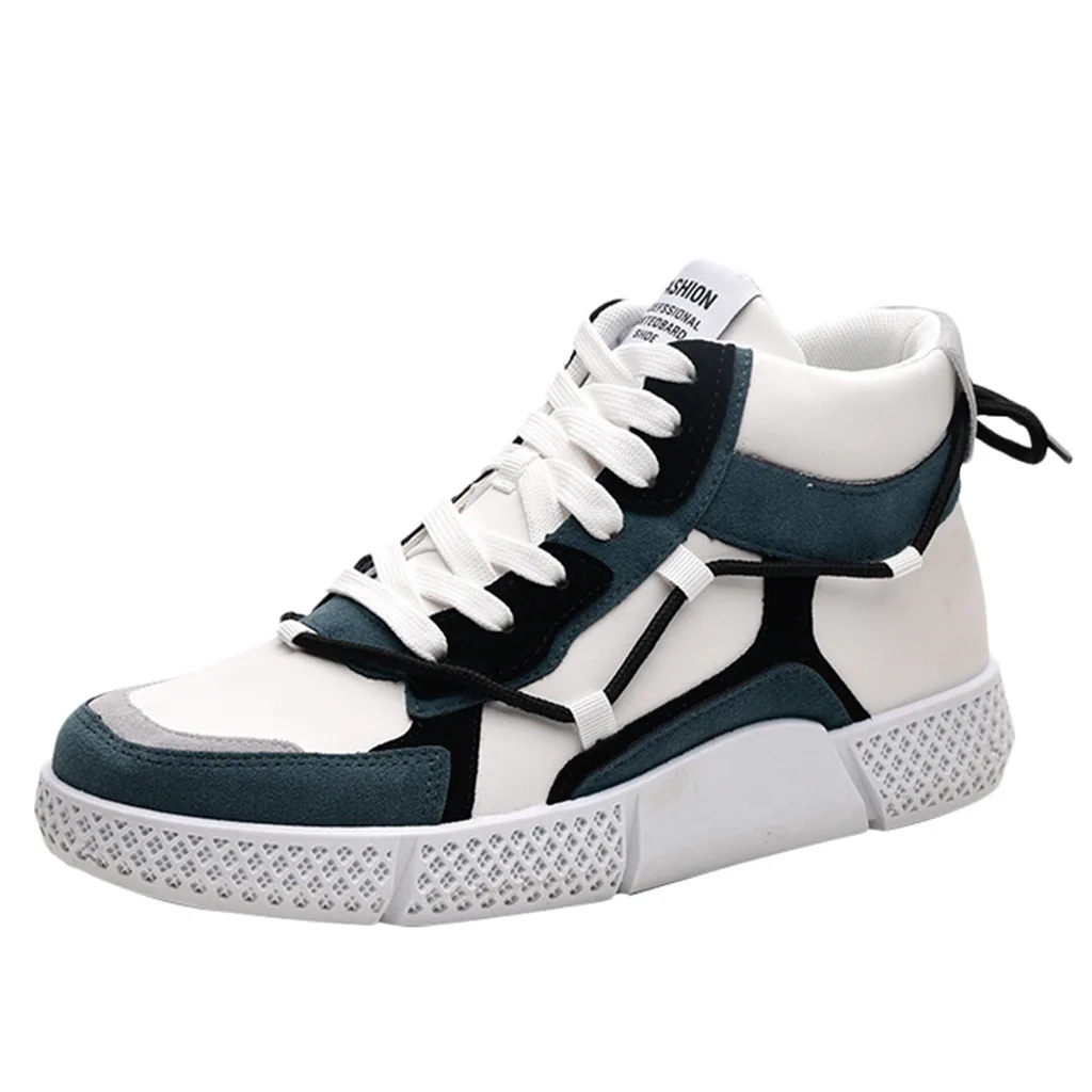 SAGACEFashion Men's Hip Hop Street Dance Shoes White High Top Chunky Sneakers Autumn Summer Casual Unisex Shoes Zapatos Hombre