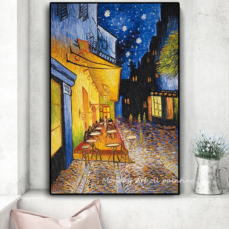 AAAAAAA Famous-Van-Gogh-Cafe-Terrace-At-Night-Oil-Painting-Reproductions-on-Canvas-Posters-and-Prints-Wall副本