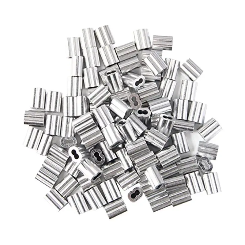 120x Aluminum Crimping Loop Sleeve for 2mm Diameter Wire Rope and Cable | Обустройство дома