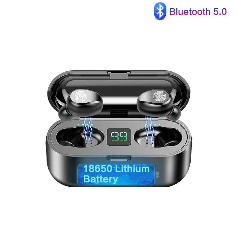 

TWS 5.0 Bluetooth Earphone Wireless Earphones Touch Control Noice Reduction LED Display With 2000mAh Charging box for All Phones
