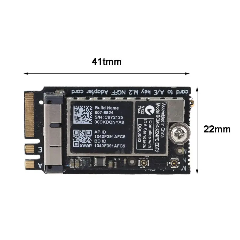 BCM943224PCIEBT2 Bluetooth 4,0 NGFF M.2 ключ A/E беспроводная WiFi карта для Mac OS