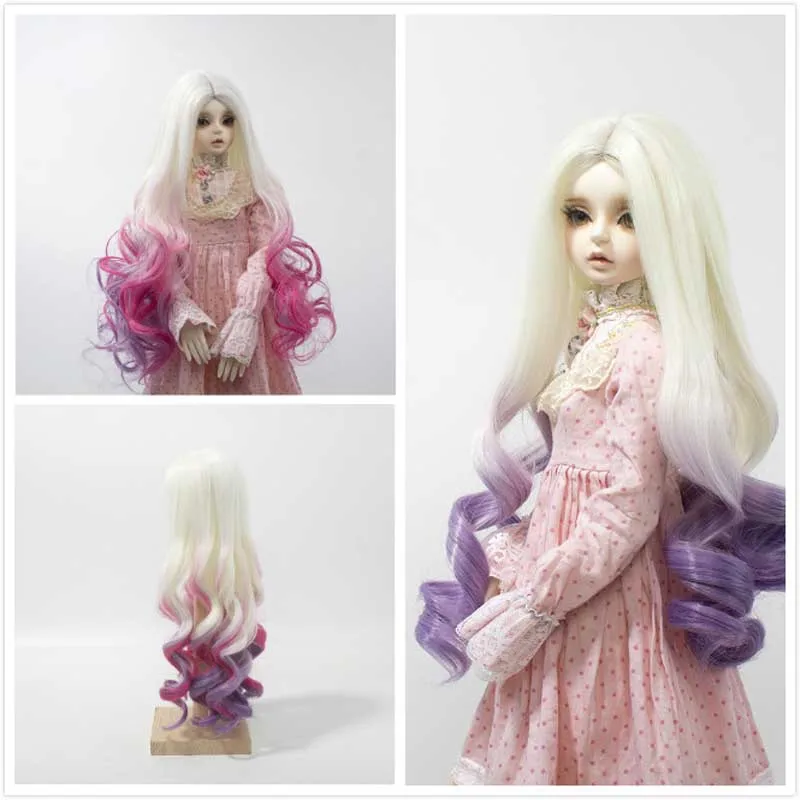 Горячая Распродажа! Парики только из высокотемпературного волокна 40 см в длину 1/3 22-24 см в длину BJD парик куклы красочные милые BJD волосы куклы