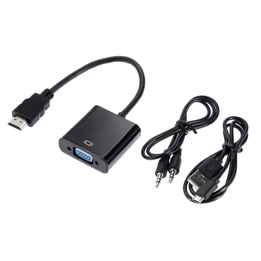 500pcs HDMI to VGA Adapter Converter HDMI Cable Support Full HD 1080P HDTV Male to VGA Female For PC Laptop 500pcs/lot