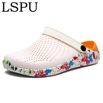 

Summer Couples Sandals Flat Slippers Slip On Breathable Crocks Hole Shoes Literide Slides Beach Shoes Men Clogs Cholas Hombre