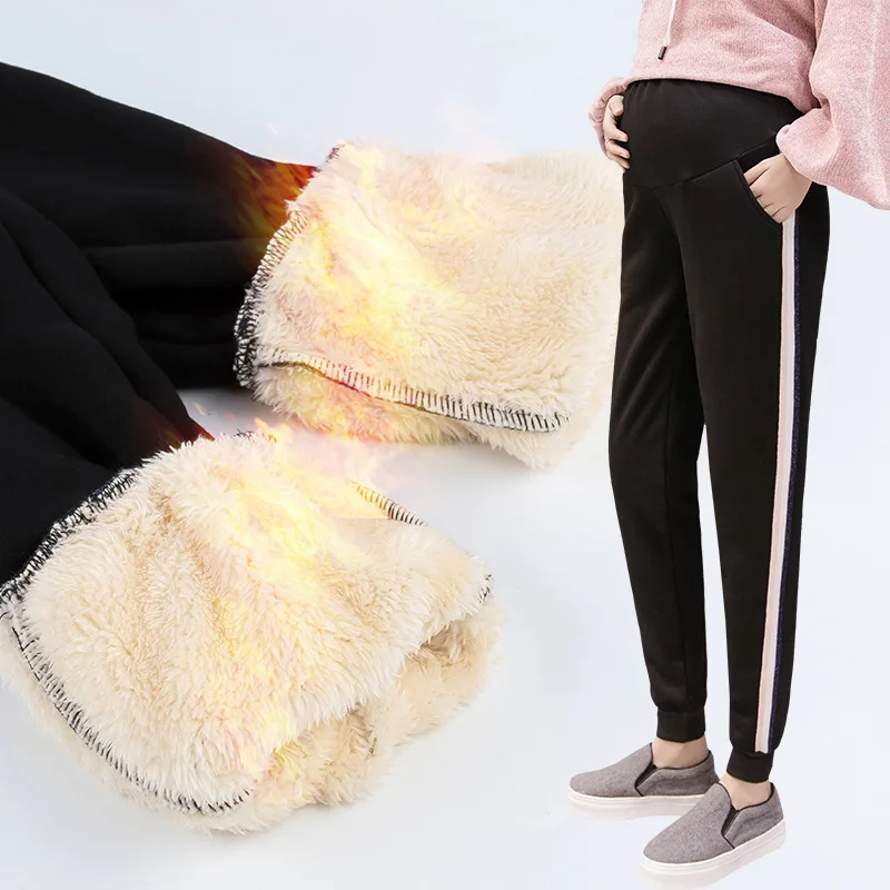 

Photo Shoot Maternity Clothes Winter Pregnant Women Pants Brushed And Thick Fashion Casual Pregnant Women Berber Fleece Outer We