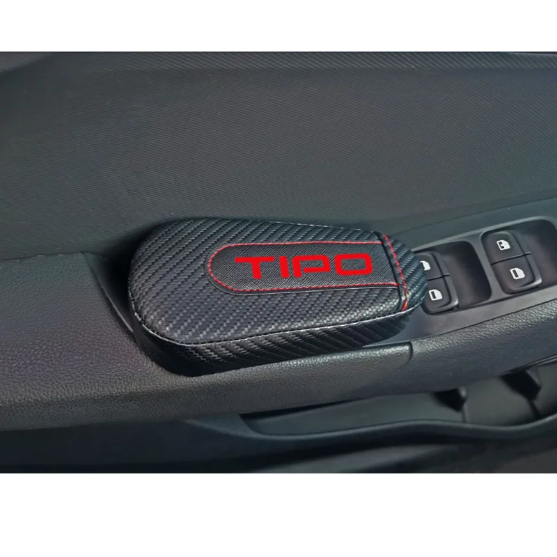 Для Fiat Tipo, 1 шт., углеродное волокно, кожа, авто подушка для ног, наколенник, Автомобильный Дверной рычаг, накладка на руку, автомобильные аксессуары, защита для транспортного средства