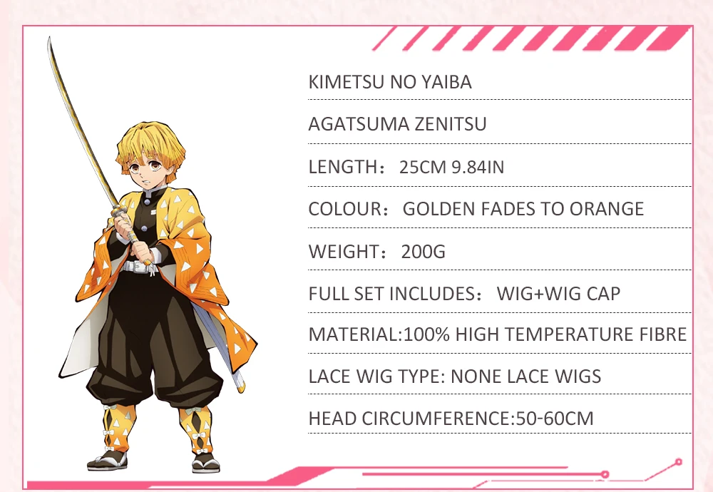 Anihut Agatsuma Zenitsu Wig Kimetsu No Yaiba Demon Slayer Yellow Synthetic Heat Resistant Hair Cosplay -Zentai shop online Hf8999ad992f540889474fe45aaa9f14d3.jpg