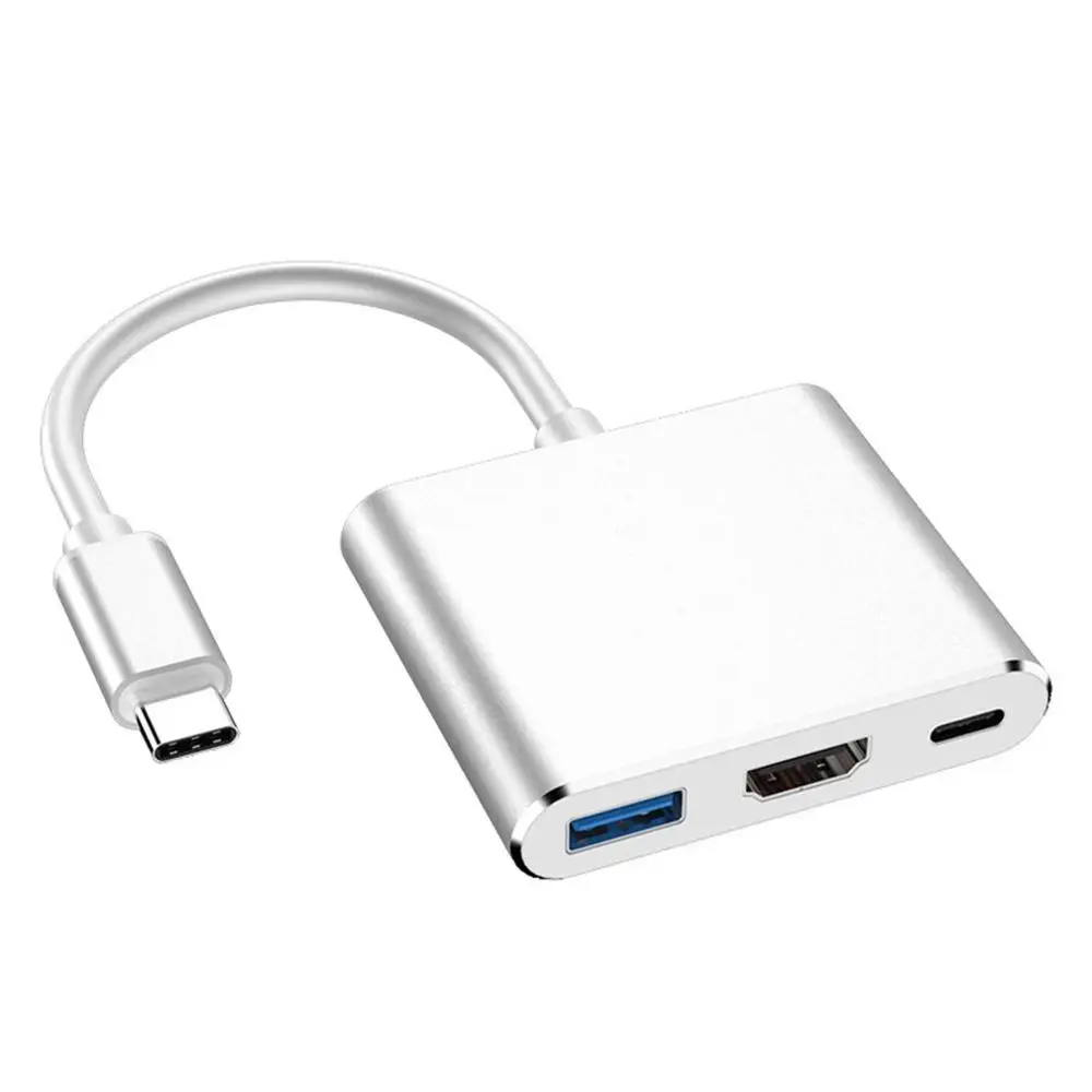 Тип-c поворот HDMI три в одном тип-c Поворот usb тип-c к HDMI конвертер USB 3,0 концентратор Кабель-адаптер для Apple Macbook