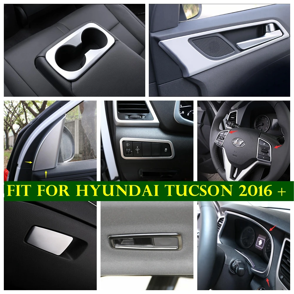 

Steering Wheel Handle Bowl Dashboard Lights Control Panel Cover Trim For Hyundai Tucson 2016 - 2020 Matte Accessories Interior