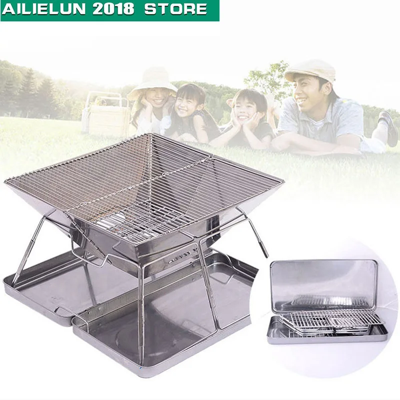Portable Bbq Grill Stove Charcoal Camping Barbecue Tool Folding Camp
