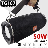 50W High Power TG187 Bluetooth Speaker Waterproof Portable Column For PC Computer Speakers Subwoofer Boom Box Music Center FM TF 1