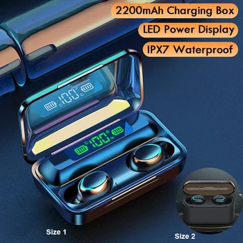 

Bluetooth 5.0 Earphones Wireless Headphones With Microphone Waterproof Sports Headsets 2200/2600mAh Charging Box For iOS Android