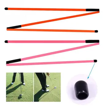 

2Pcs Golf Indicator Stick Putter Auxiliary Trainer Three-fold Direction Indicator Golf Training Equipments