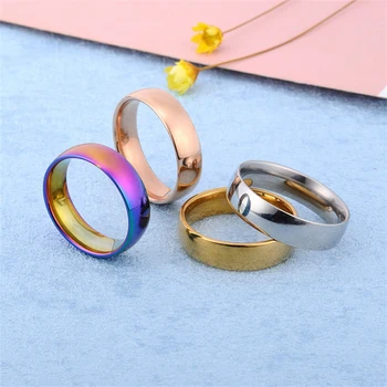 

Rose Gold Stainless Steel Ring Men Color Silvery Jewelry Male Punk Ring Engagement Rings For Women Wedding Promise Ring Men Gift