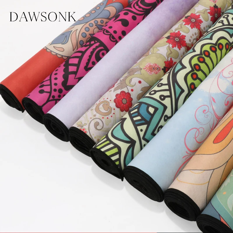 

Ultra-thin Folding Soft Printing Sweat-absorbent Yoga Mat Non-slip Cloth Towel Yoga Portable Travel Pad Pilates 183cm*68cm*0.1cm