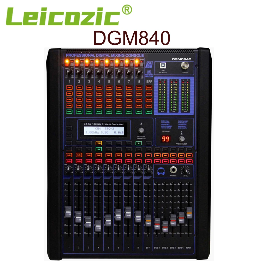 kylling børste effekt Leicozic 8-Channel Digital Mixers Professional Mixing Console DJ Mikser  DGM840 Audio 19Inch Rackmount Mezcladores Digitales
