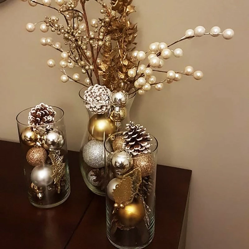 24 шт./компл. 3 см елочный шар украшения DIY Рождество вечерние, свадебные и вечерние блесна с орнаментом для домашнего рождественского декора