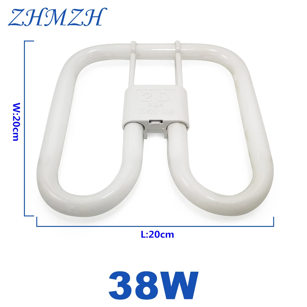 ZHMZH 4 바늘 버터플라이 튜브 삼색 에너지 절약 램프 형광등 전구 2D 4핀 버터플라이 램프 10W 21W 38W