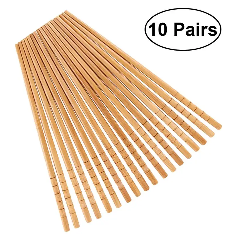 

10 Pairs Healthy Bamboo Chopsticks Natural Wooden Chopsticks For Home Kitchen Resturant Tableware Kitchen Accessories